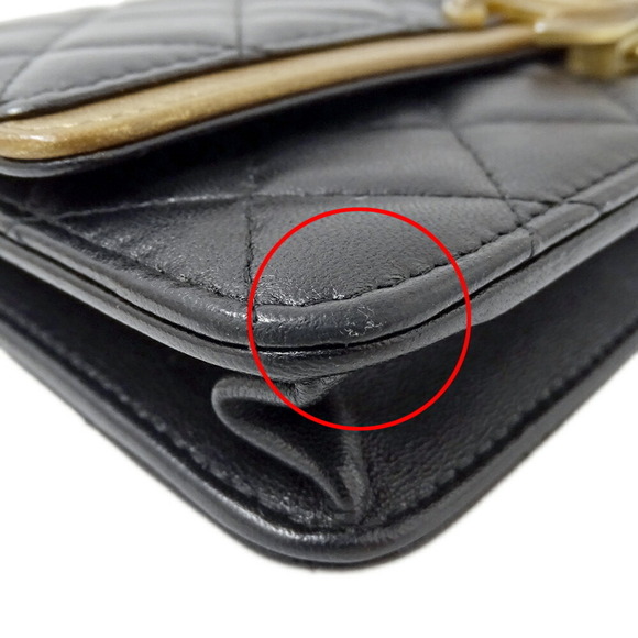 CHANEL Authentic Black Lambskin Leather Wallet - Picture 15 of 16